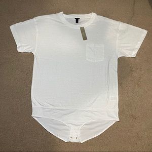 NWT White J. Crew bodysuit T-shirt size XXL